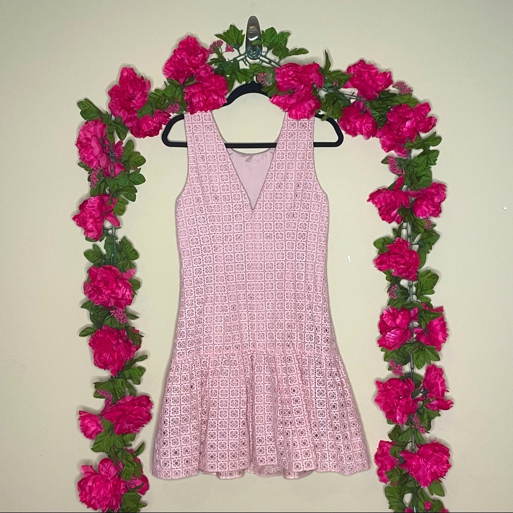 J.Crew Anna Dress in Organza Pink Eyelet Size 4 - Picture 10 of 11